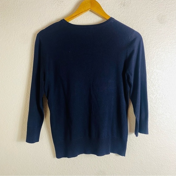 Ann Taylor Bottom Down Blue Cardigan Size: Medium - Picture 2 of 6